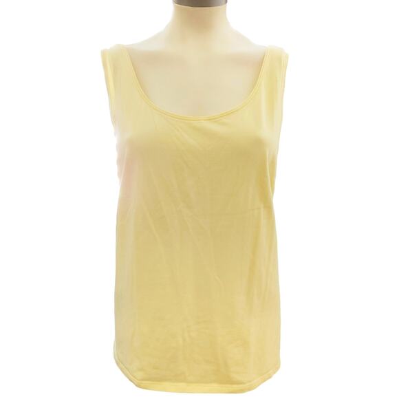 EILEEN FISHER Woman System yellow organic cotton scoop neck tank top Size 1X - Picture 1 of 4